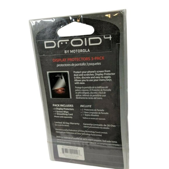 Droid 4 By Motorola Display Protectors 3-Pack With Screen Wipe & Smoothing Card - Picture 2 of 4
